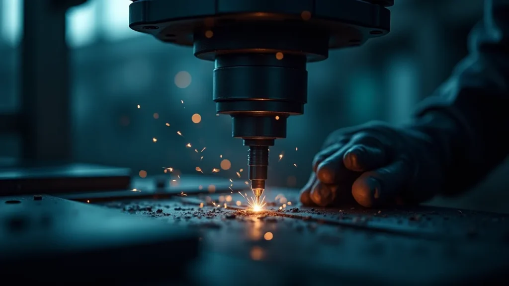 Close-up view of precise manufacturing equipment highlighting the essence of radical focus in industry