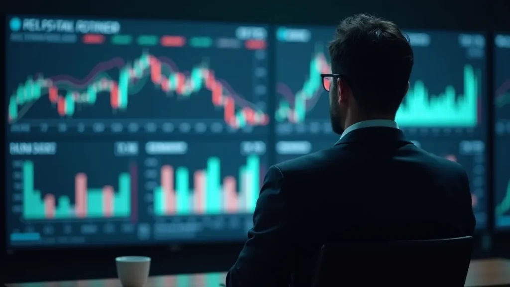 Businessman analyzing graphs for service business profitability and growth